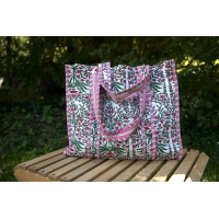 Sac cabas en coton à fleurs