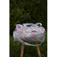 Sac de voyage matelassé bleu rose vert