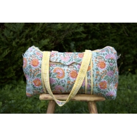 Sac de voyage matelassé jaune et vert