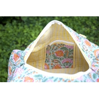 Sac de voyage matelassé jaune et vert
