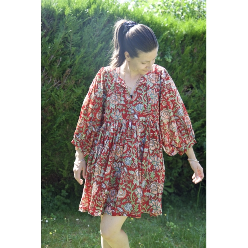Robe courte en coton