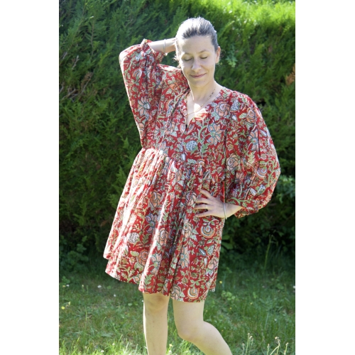 Robe courte en coton