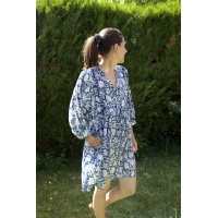 Robe bleu marine courte en coton