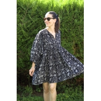 Robe noir courte en coton