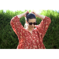 Robe rouge courte en coton