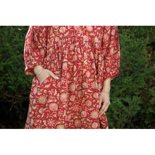 Robe rouge courte en coton