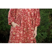 Robe rouge courte en coton