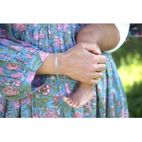 Robe longue bleu et verte en coton