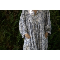 Robe longue grise en coton