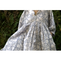 Robe longue grise en coton
