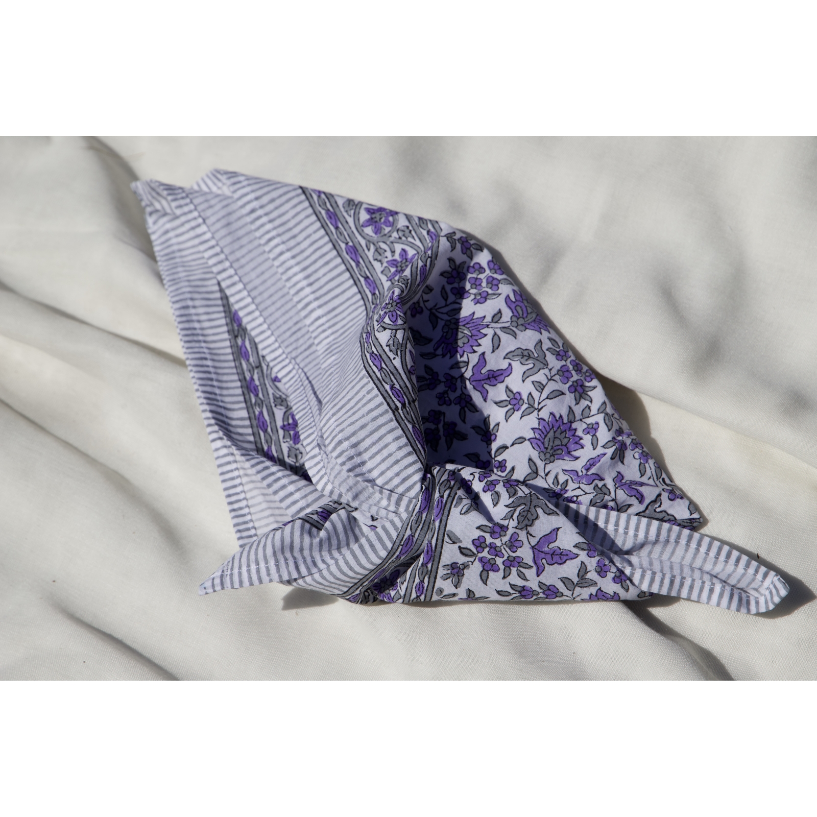 Mini foulard carré coton lavande