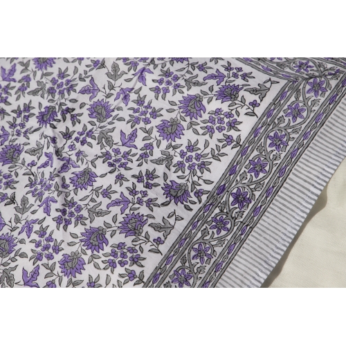 Mini foulard carré coton lavande