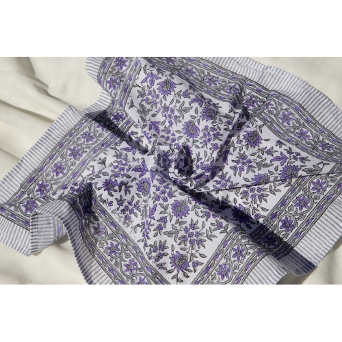 Mini foulard carré coton lavande