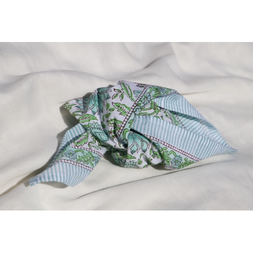 Mini foulard carré coton vert