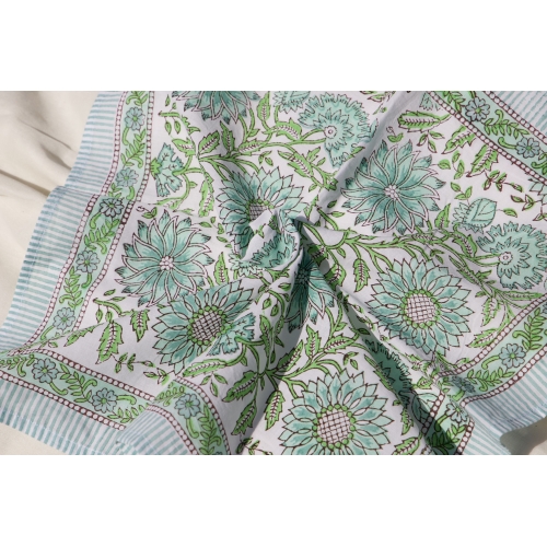 Mini foulard carré coton vert