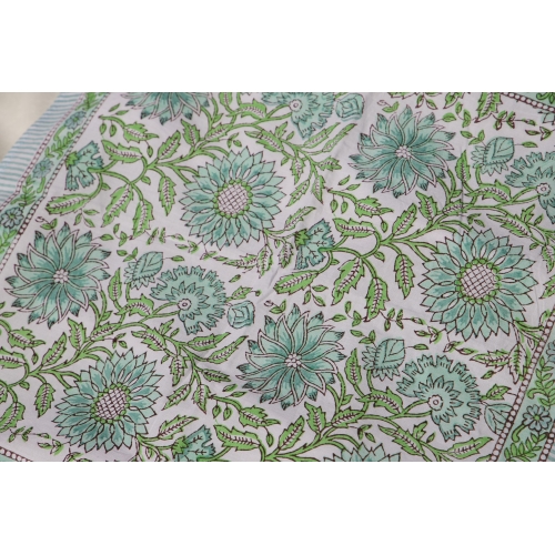 Mini foulard carré coton vert