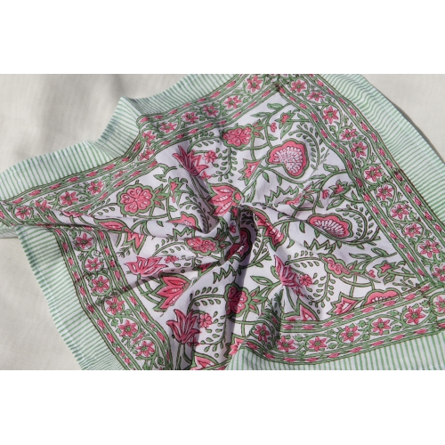 Mini foulard carré coton rose
