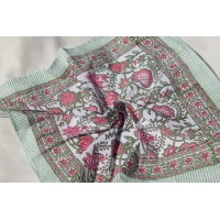 Mini foulard carré coton rose