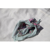 Mini foulard carré coton rose