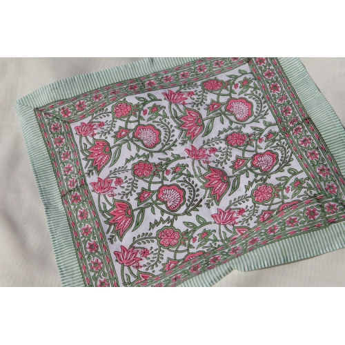 Mini foulard carré coton rose