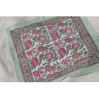 Mini foulard carré coton rose